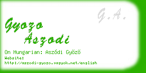 gyozo aszodi business card